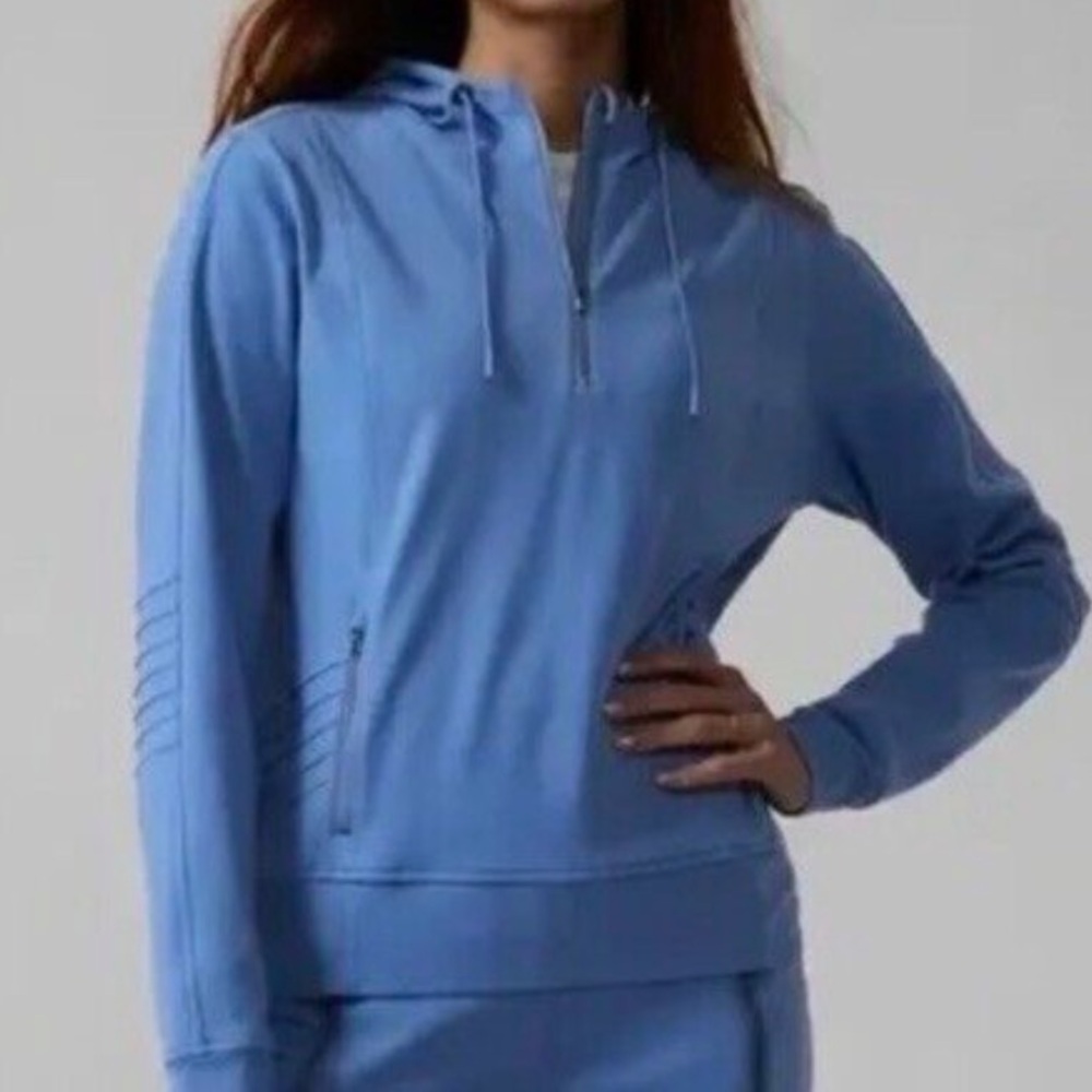 Athleta Hooded Venice Moto Detailed Jacket/Hoodie, Size Medium